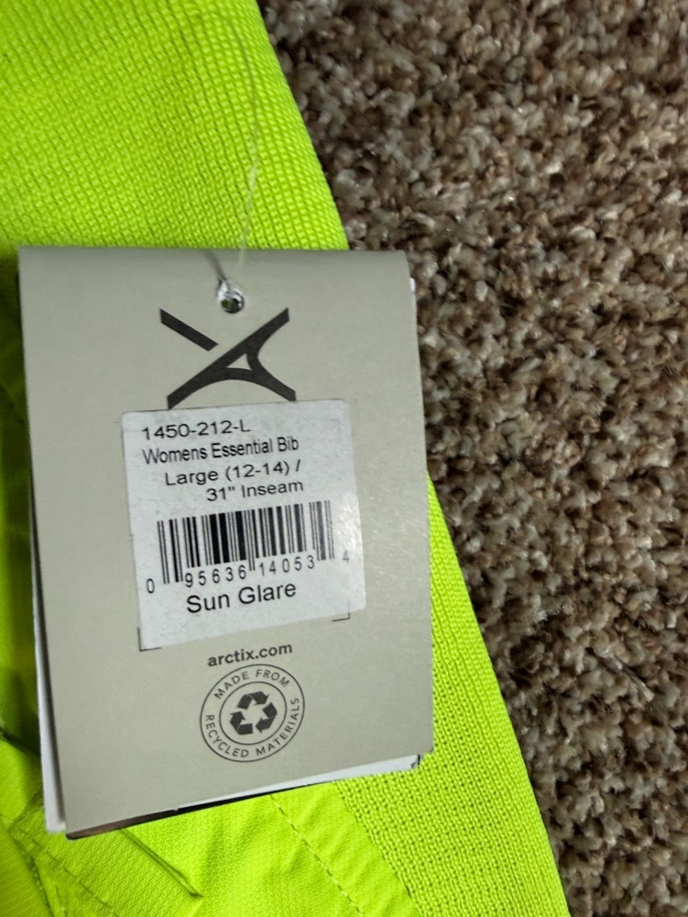 Arctix Neon Yellow High-Visibility Snow Bib Overalls with Gray Reinforcement - Picture 2 of 4